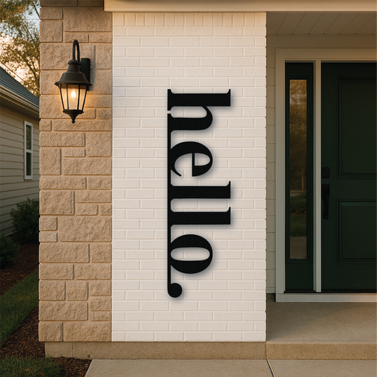 Hello Metal Sign