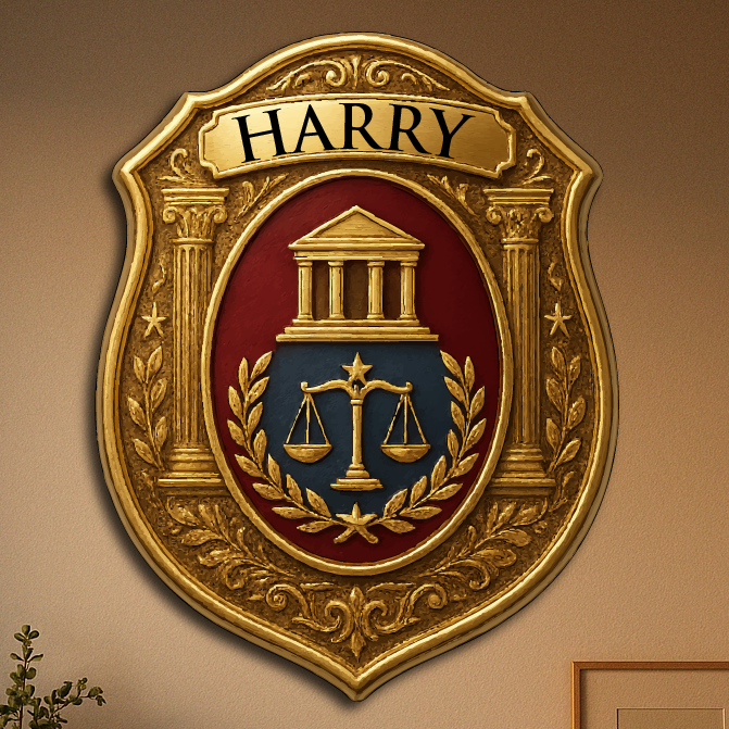 Custom Justice Badge – Personalized Legal Profession Plaque