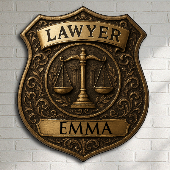 Custom Lawyer Badge – Personalized Attorney Wall Plaque