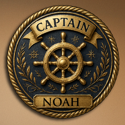 Custom Nautical Captain Badge – Personalized Maritime Wall Plaque