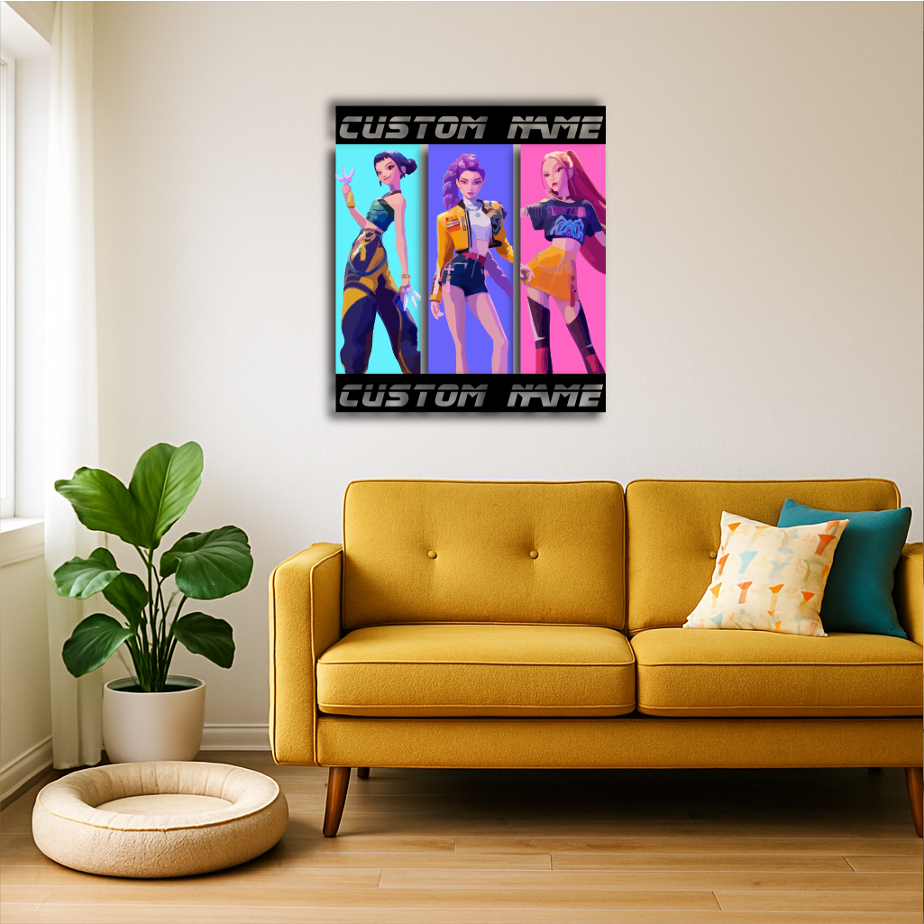 Hunter Demons Custom Metal Wall Sign – Anime Trio Edition