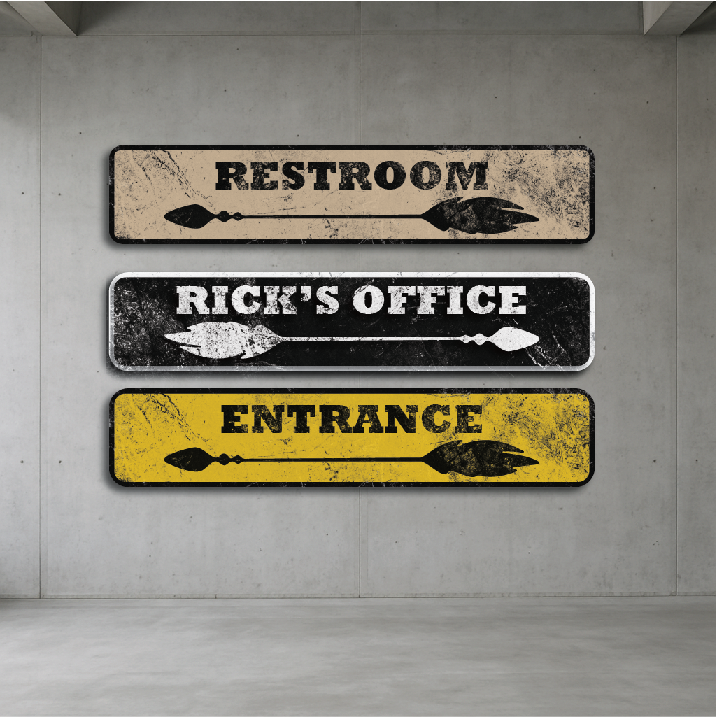Personalized Rustic Arrow Direction Sign – Custom Metal Wall Signs