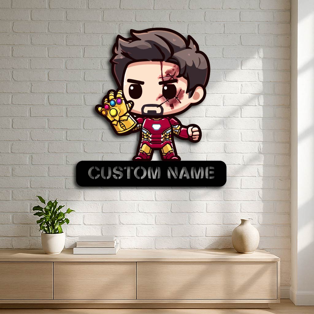 Iron Man Custom Metal Wall Sign – Personalized Superhero Decor