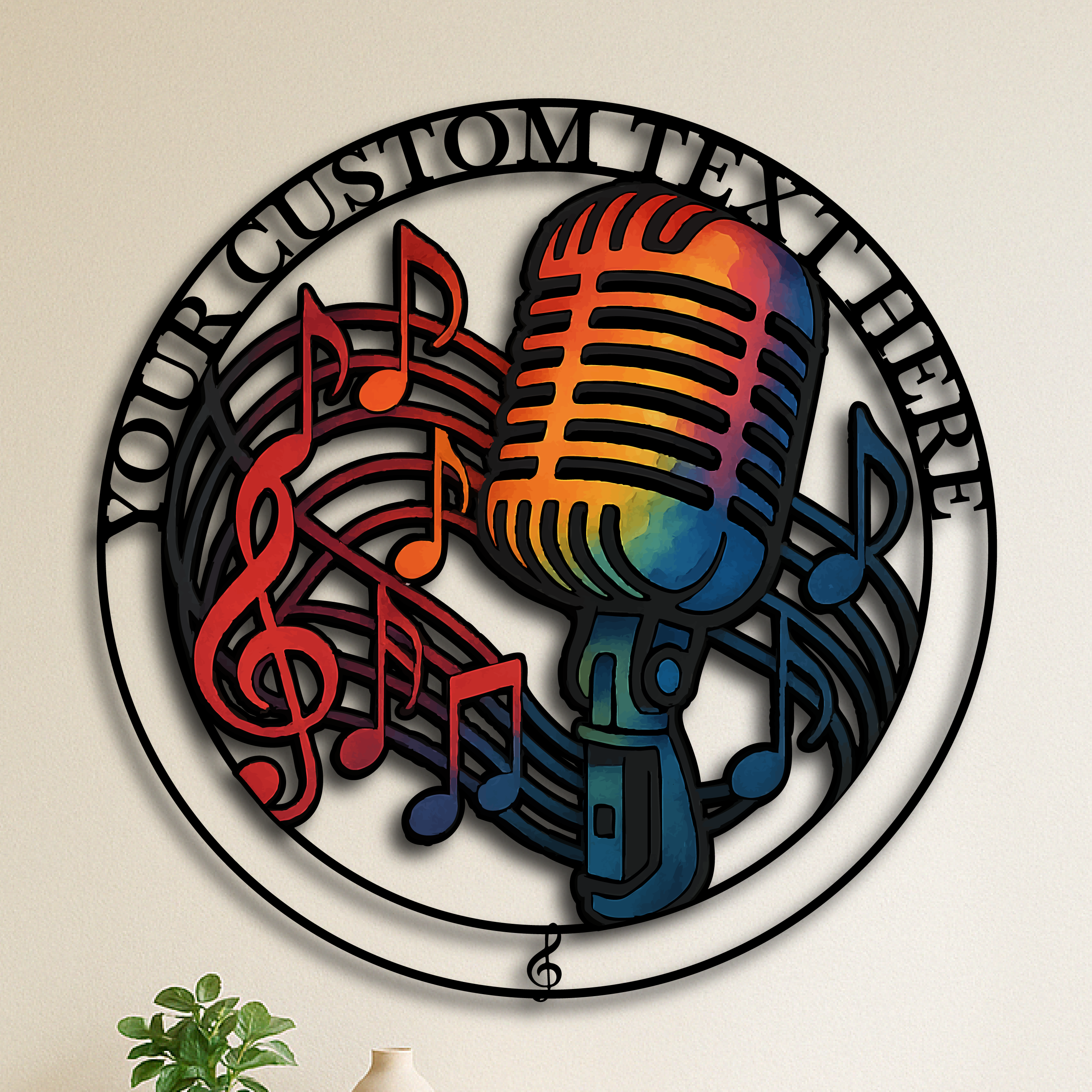Custom Microphone Music Wall Sign – Personalized Metal Art for Singers & Vocal Studios