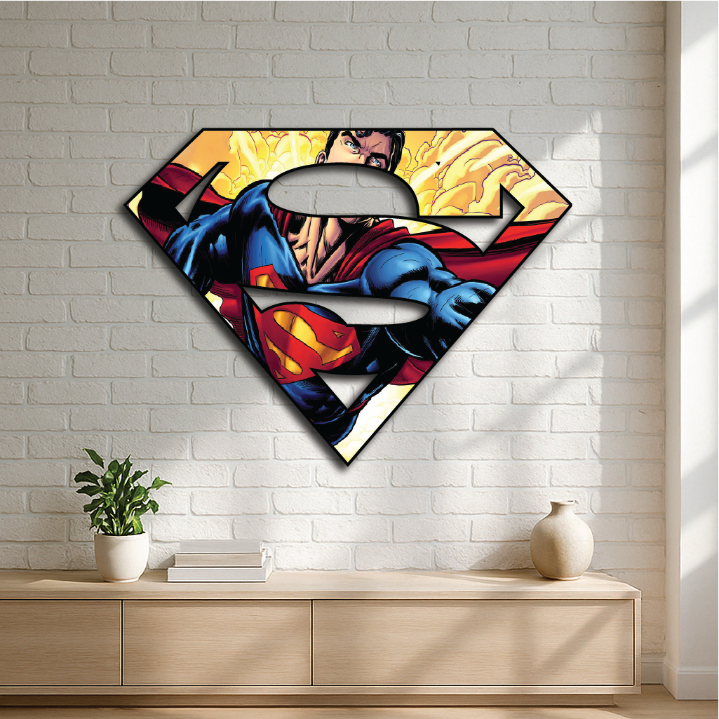 Superman Logo Metal Wall Art – Man of Steel Themed Décor
