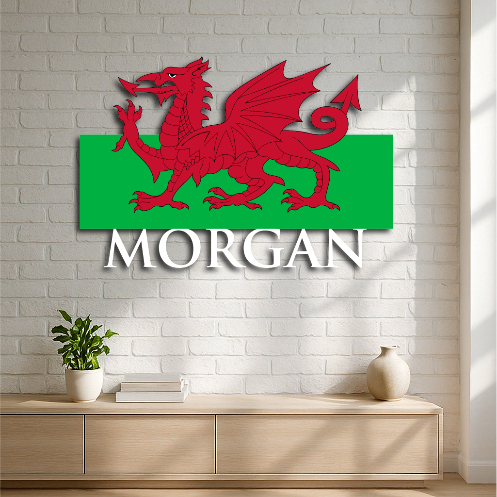 Welsh Dragon Personalized Metal Wall Art