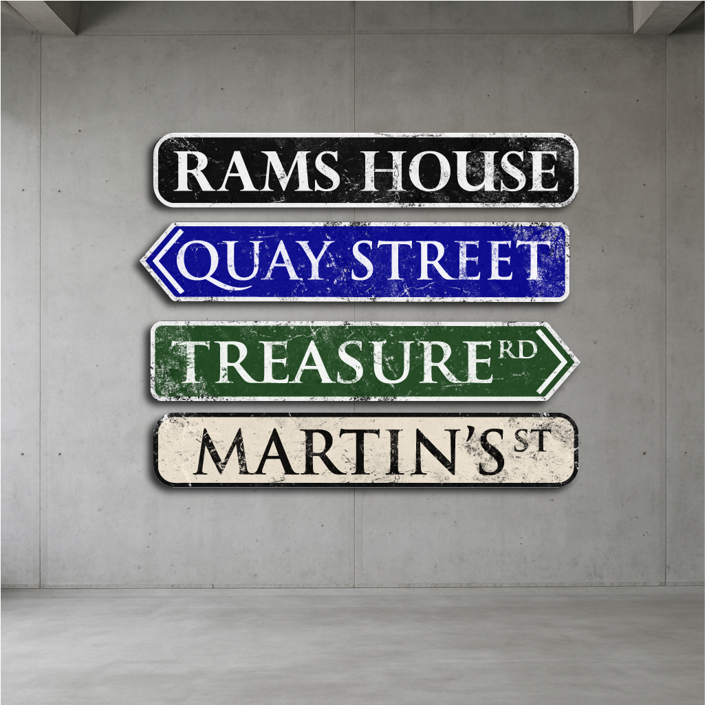 Personalized Vintage Street Sign – Custom Road & Direction Metal Signs