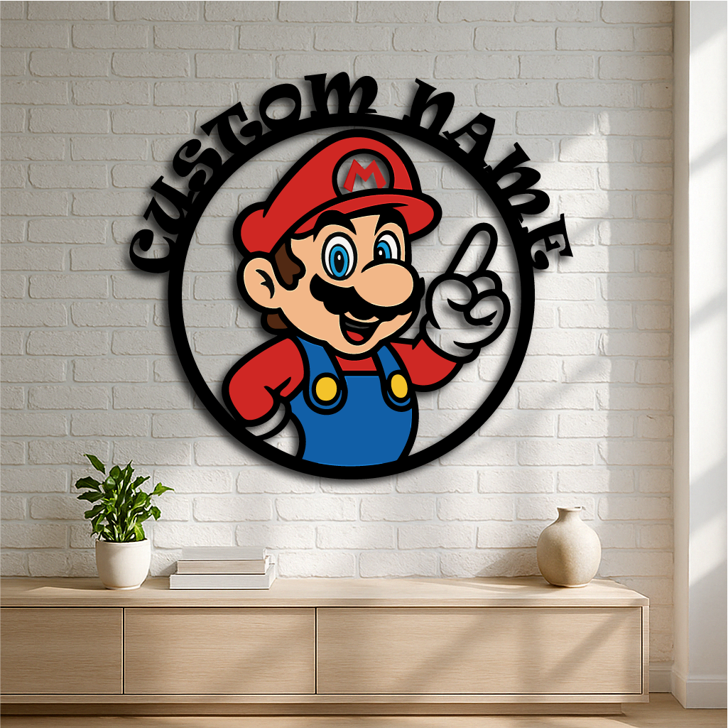 Super Mario Metal Wall Art – Personalized Name Sign