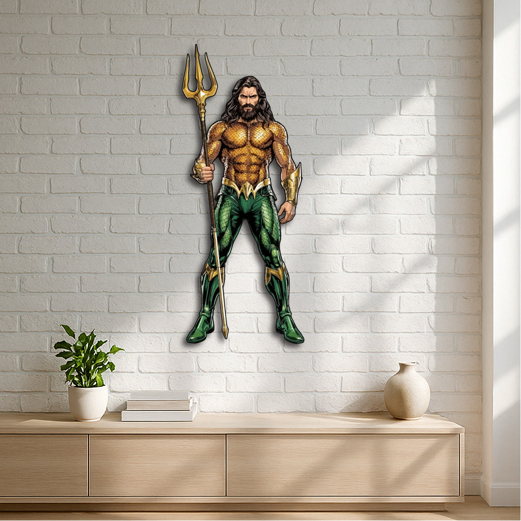 Aquaman Metal Wall Art – Ocean King Hero Home Décor