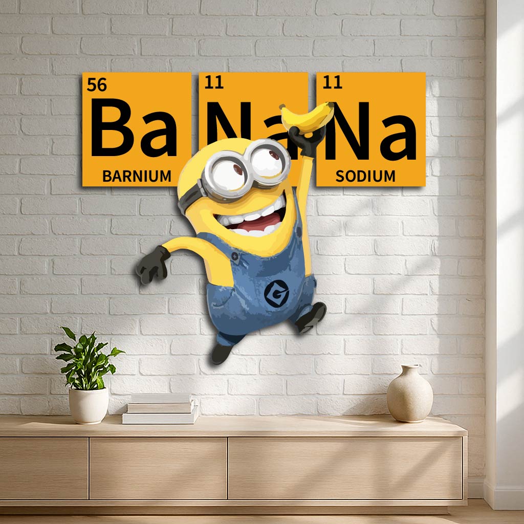 Minion Banana Metal Wall Art – Funny Cartoon Room Decor