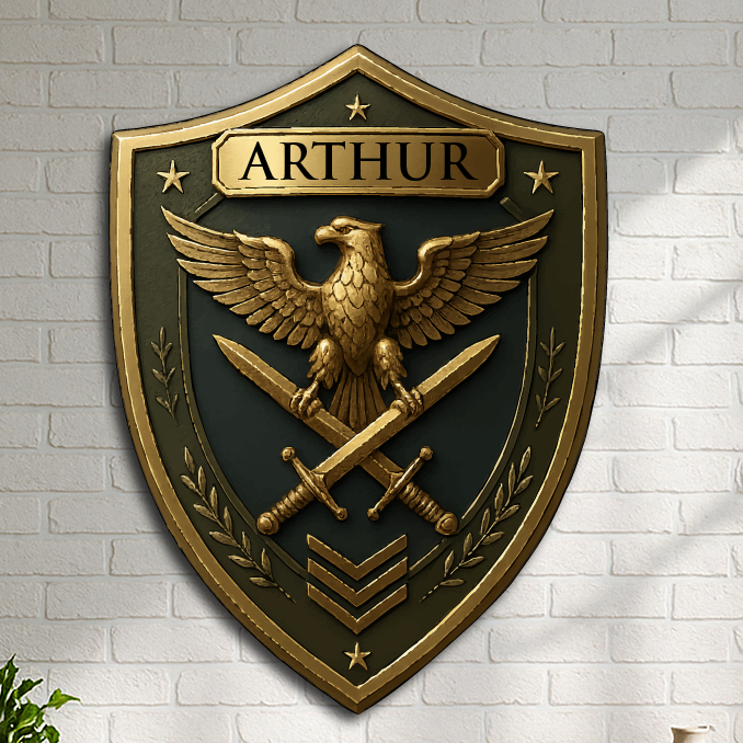 Custom Military Eagle Badge – Personalized Army & Honor Shield